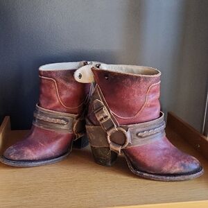 Freebird by Steven Red and Brown EL PASO Ankle Boots